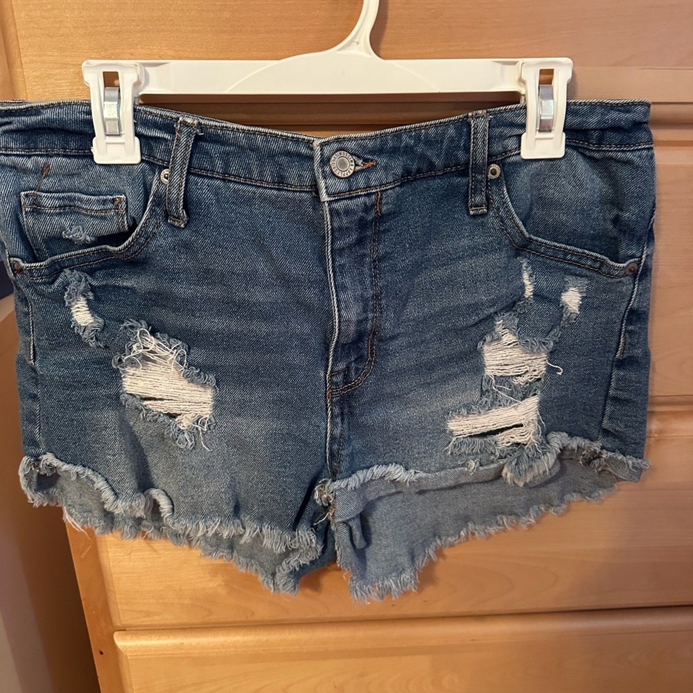 Mossimo Supply Co Blue Distressed Jean Shorts